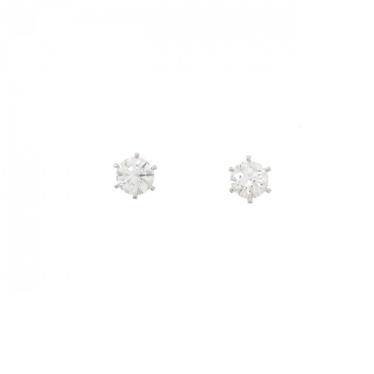 【リメイク】PT900/ST ダイヤモンド ピアス 0.408CT 0.409CT E VS1-2 VG