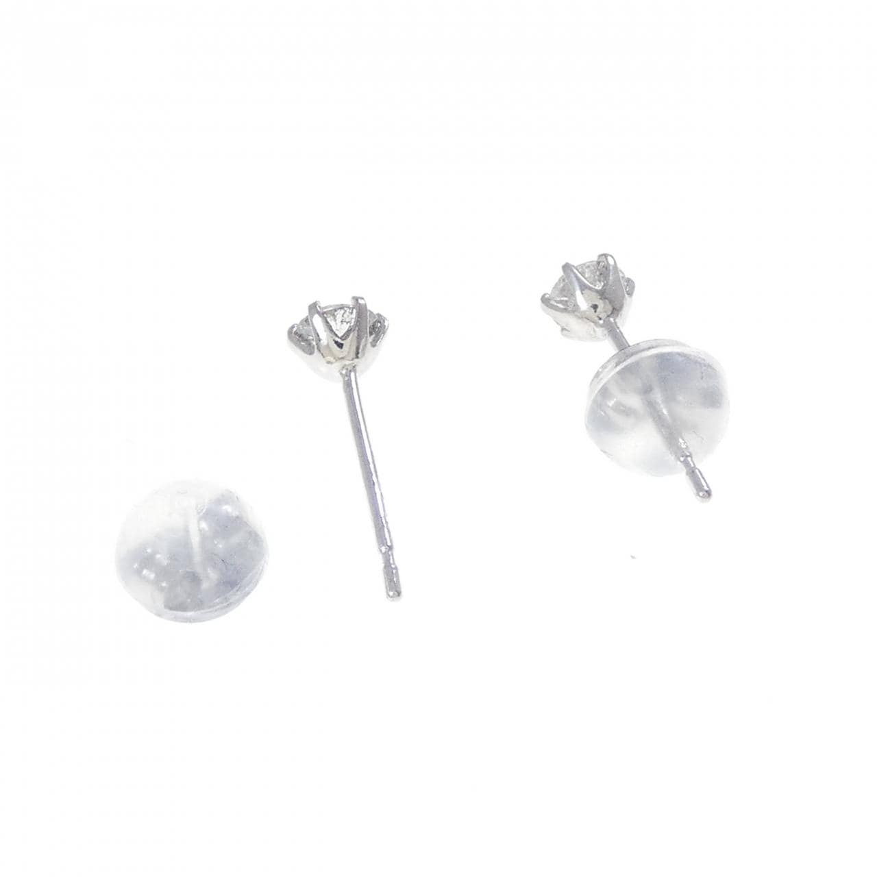 PT900 ソリティア ダイヤモンド ピアス 0.2CT