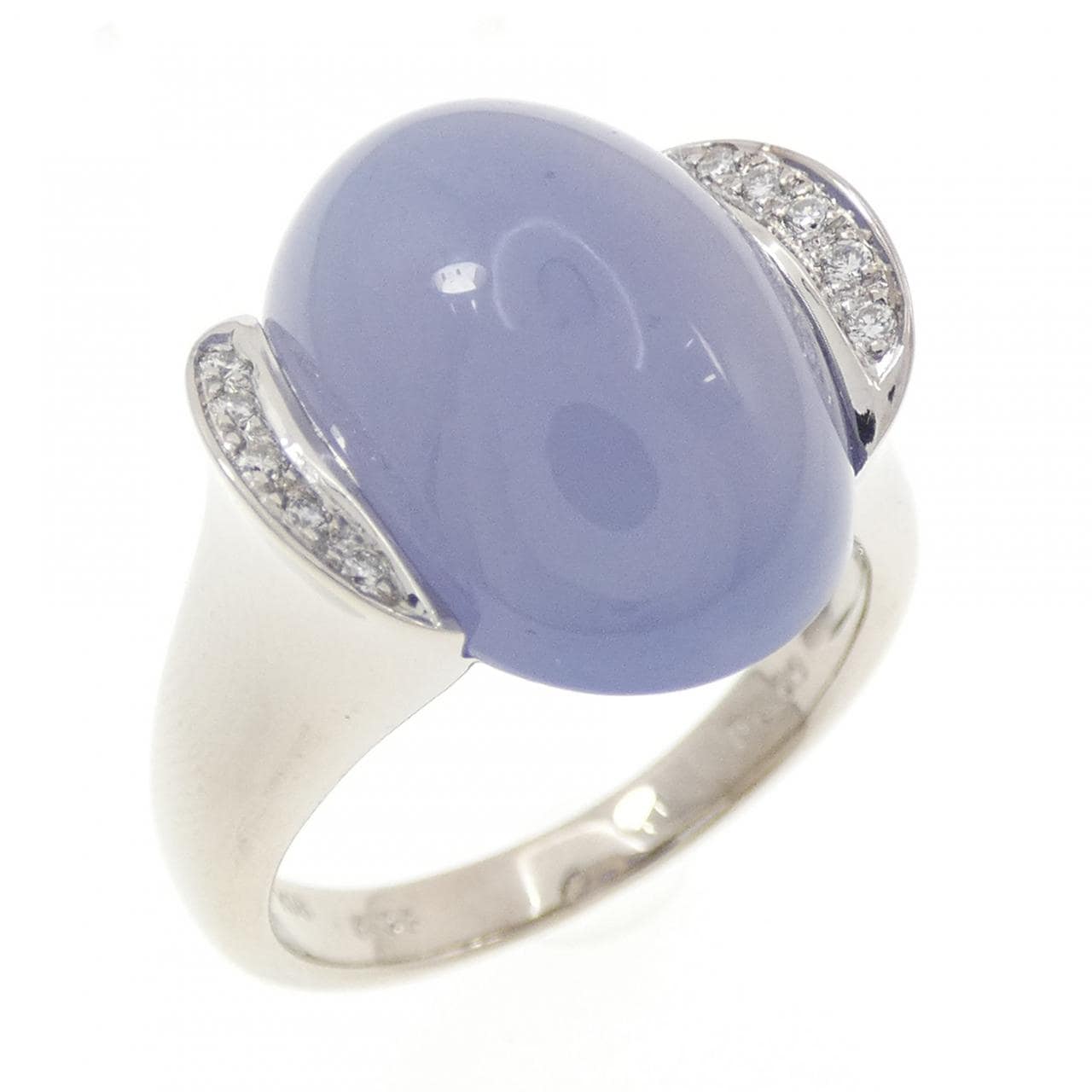 K18WG カルセドニー リング 9.38CT