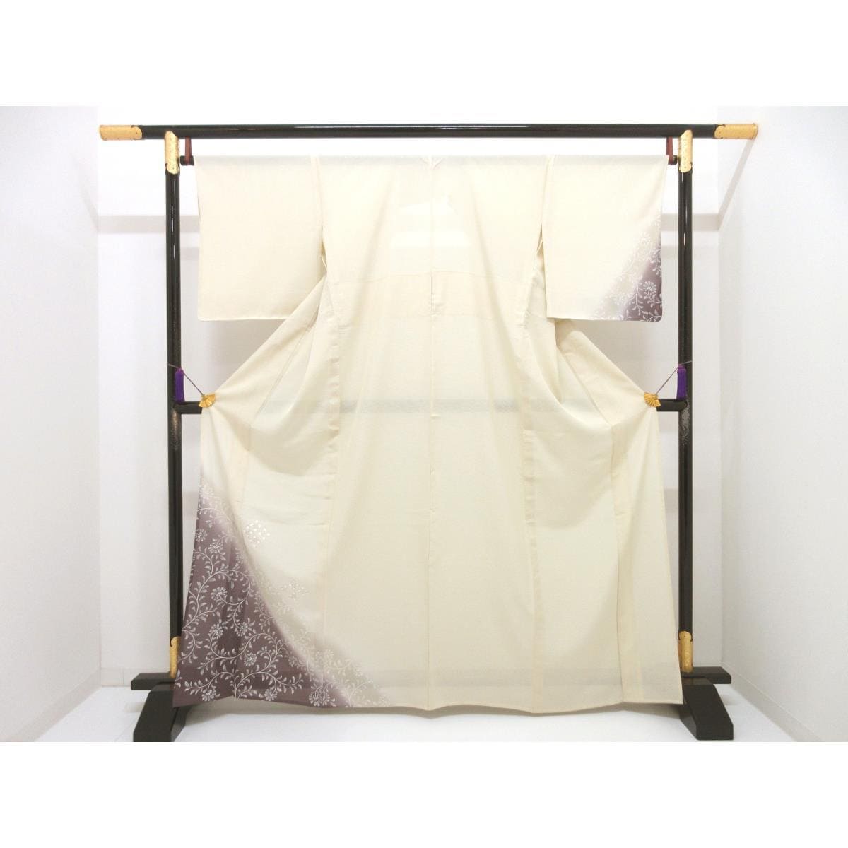 単衣　絽織訪問着　友禅加工ボカシ染　身幅Ｌ寸