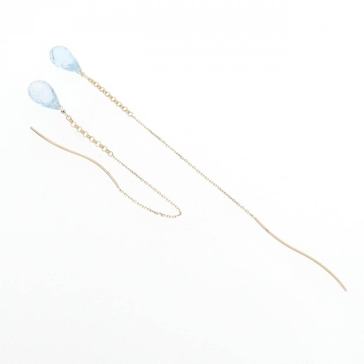 K18YG Blue Topaz Earrings 4.80CT