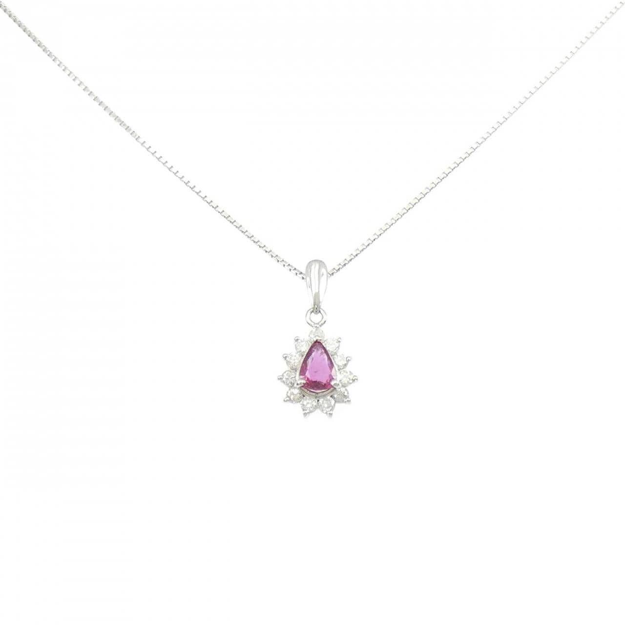 PT850 ルビー ネックレス 0.47CT