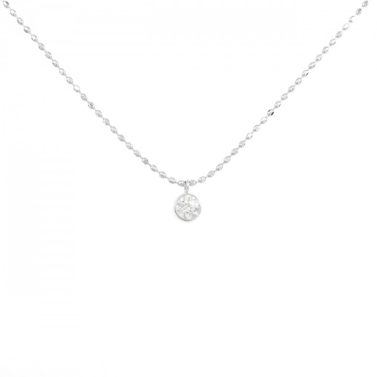 K18WG ソリティア ダイヤモンド ネックレス 0.1CT