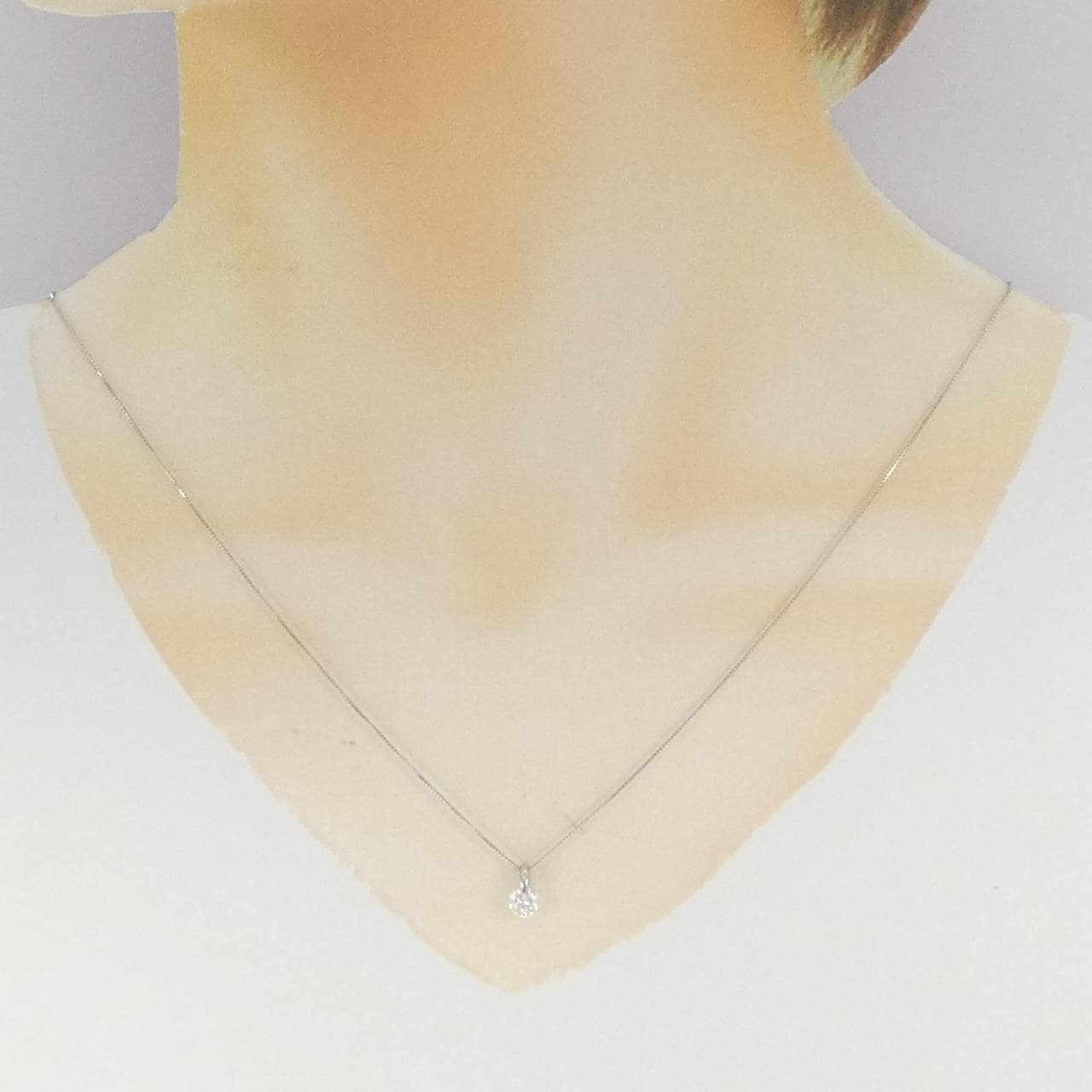 PT ソリティア ダイヤモンド ネックレス 0.56CT
