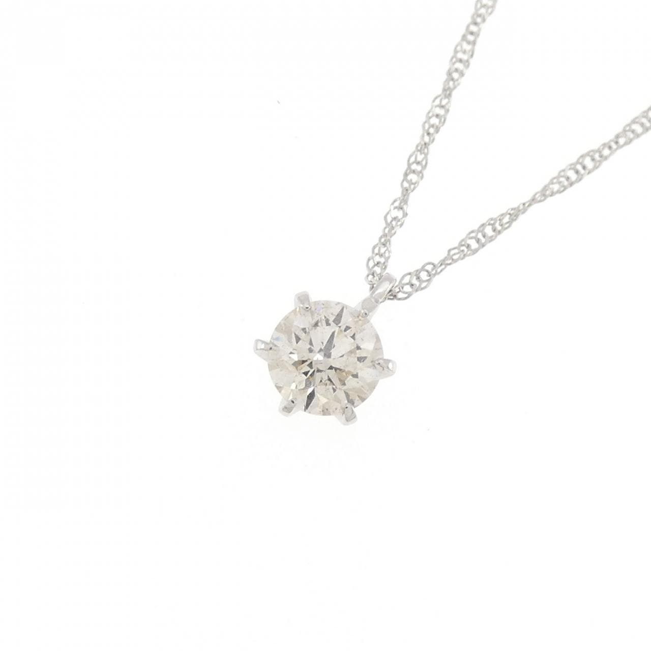純PT ソリティア ダイヤモンド ネックレス 0.506CT