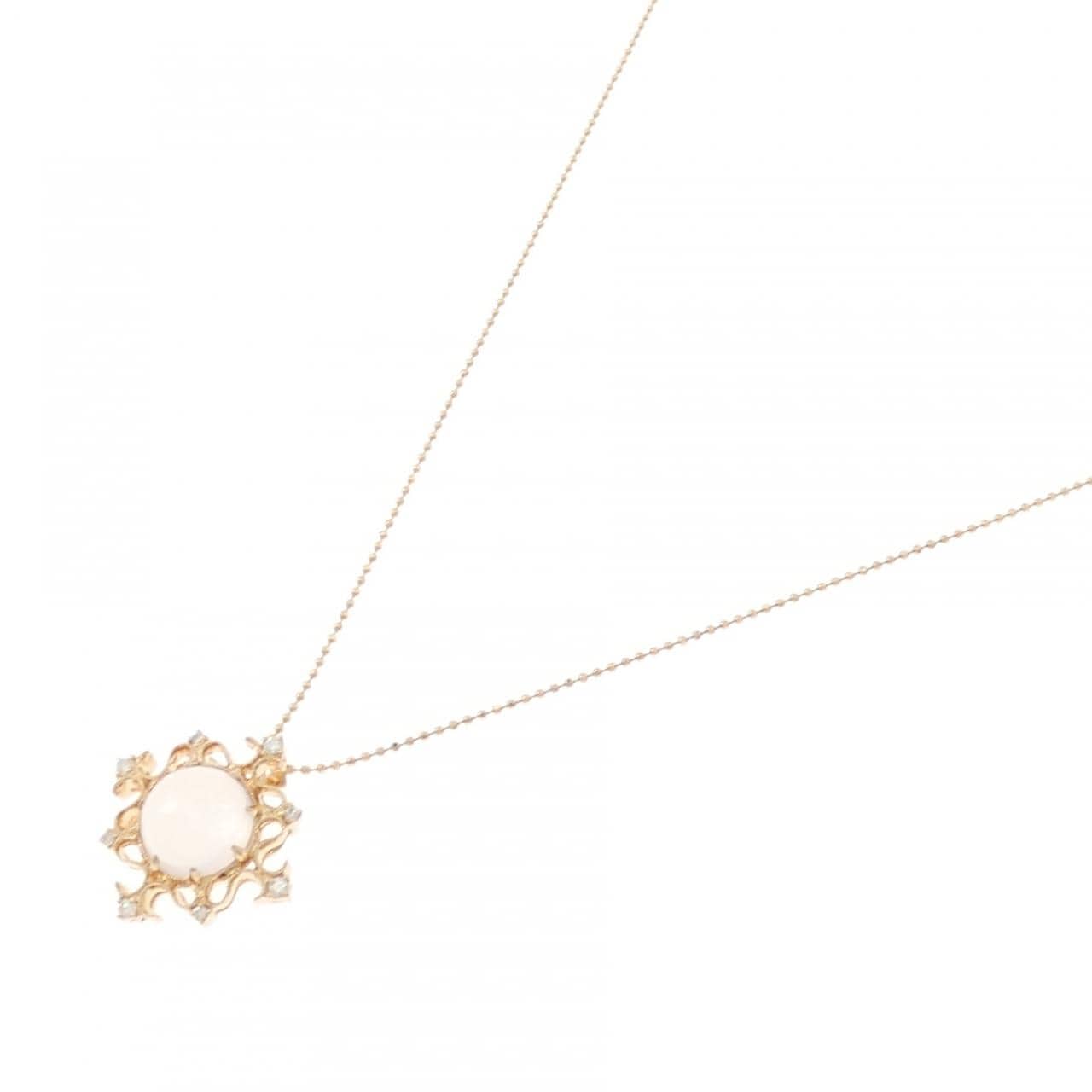 K18PG ローズクオーツ ネックレス 4.12CT