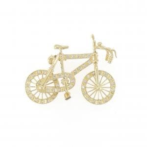 K18YG バイシクル ダイヤモンド ブローチ 0.50CT