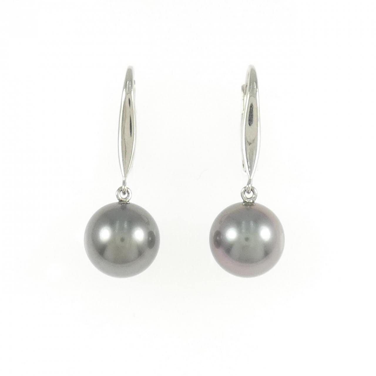 PT850 Black Pearl Earrings 9.0mm