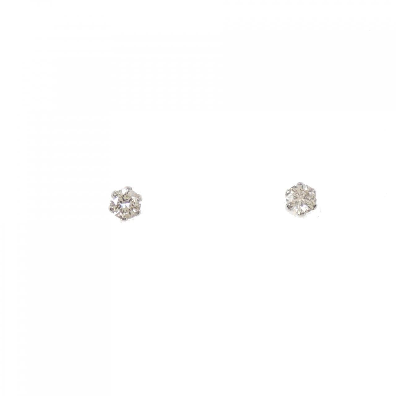 PT900 ソリティア ダイヤモンド ピアス 0.10CT
