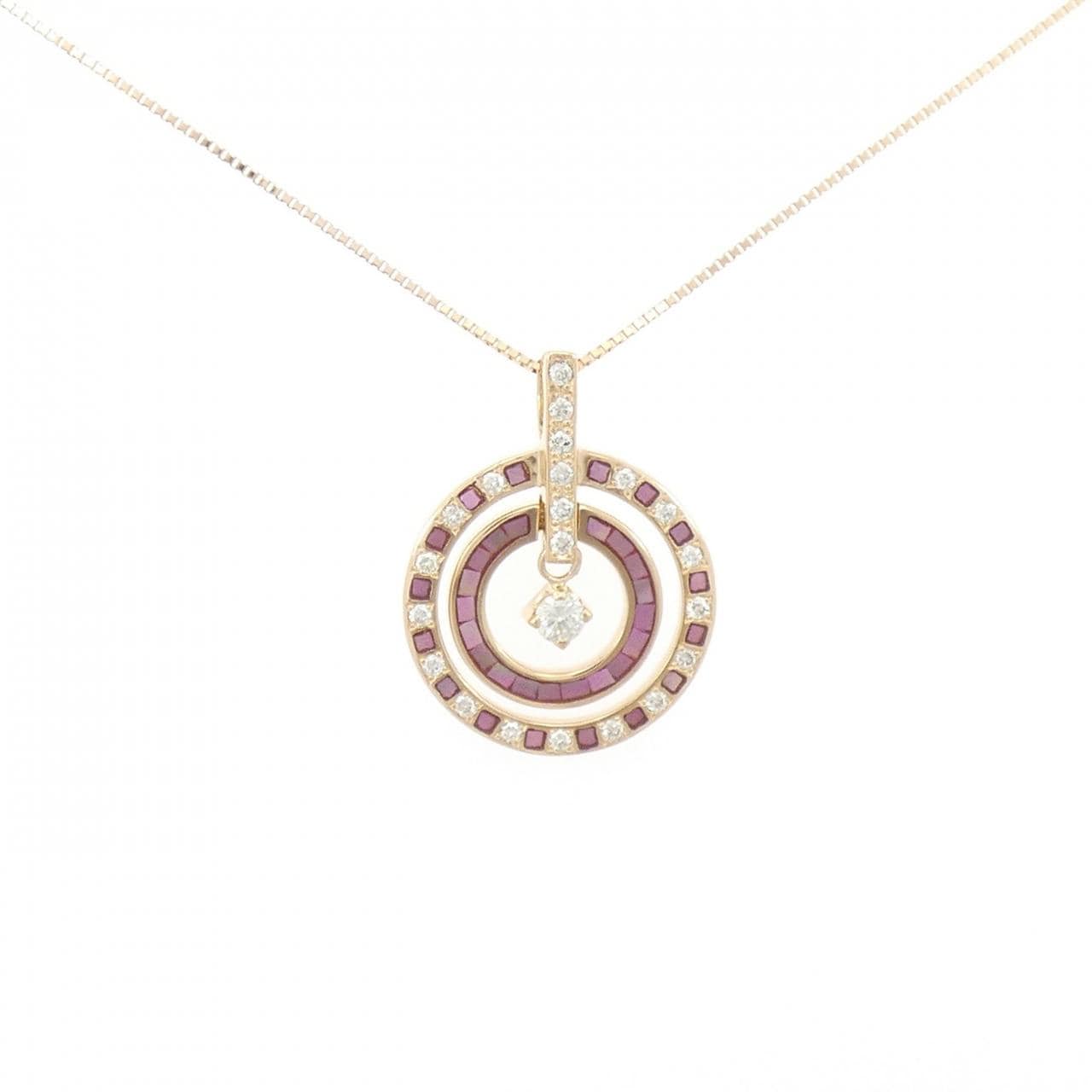 K18PG カラーストーン ネックレス