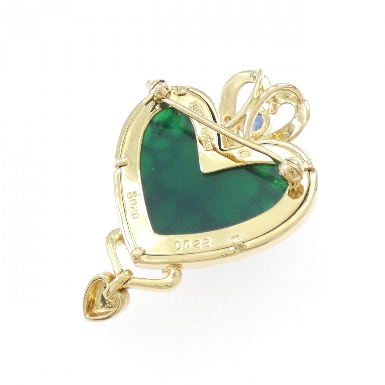 K18YG ハート カラーストーン ペンダント