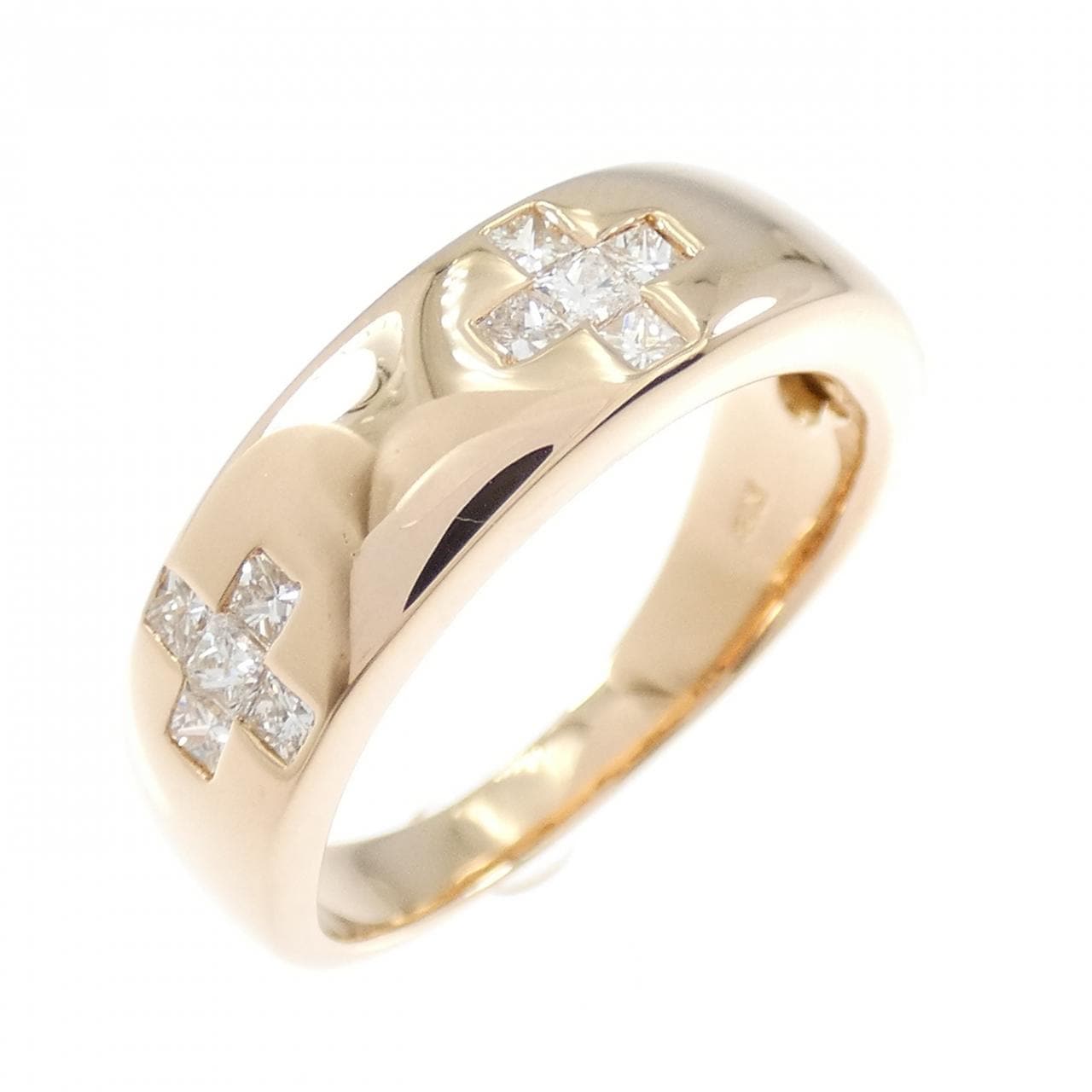 K18PG クロス ダイヤモンド リング 0.50CT