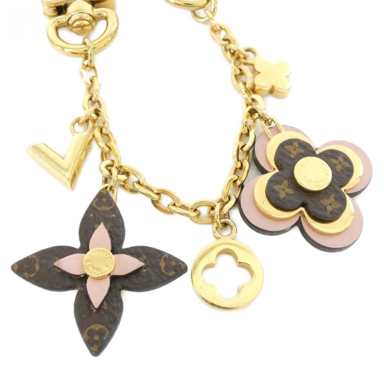 ルイヴィトン バッグチャーム チェーン ブルーミング フラワー M01414 キーリング