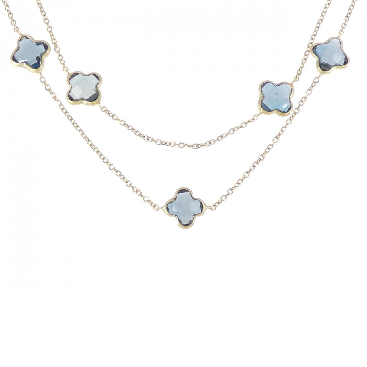 750YG blue Topaz necklace
