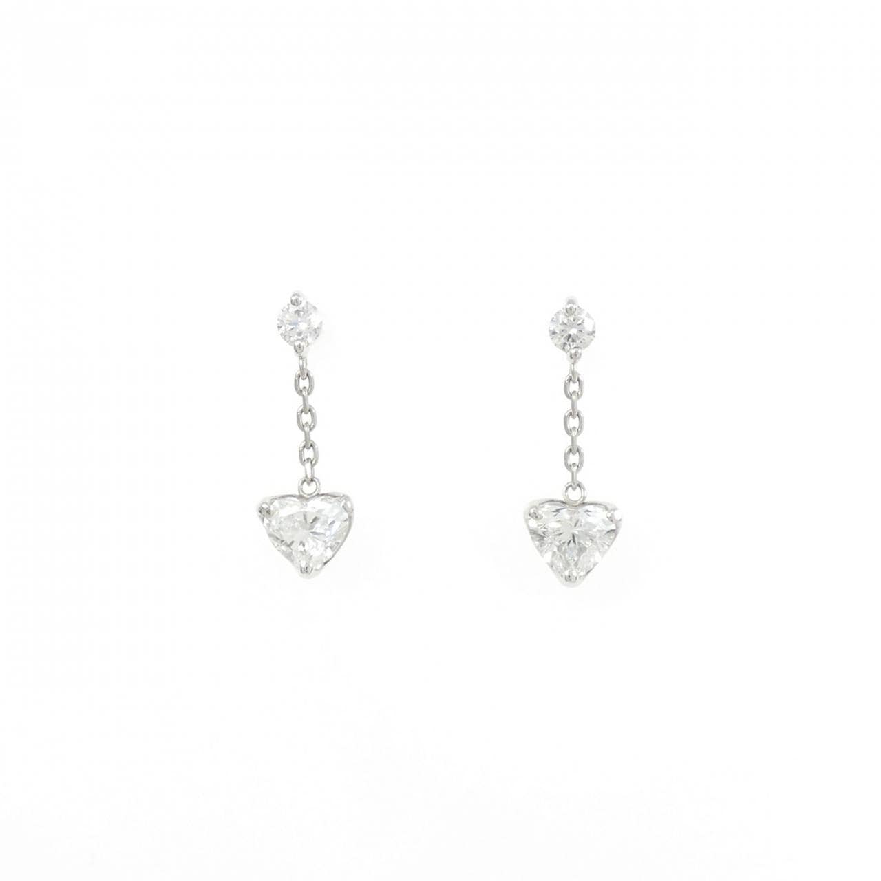 PT950/PT900 ダイヤモンド ピアス 0.304CT 0.314CT D IF ハートシェイプ