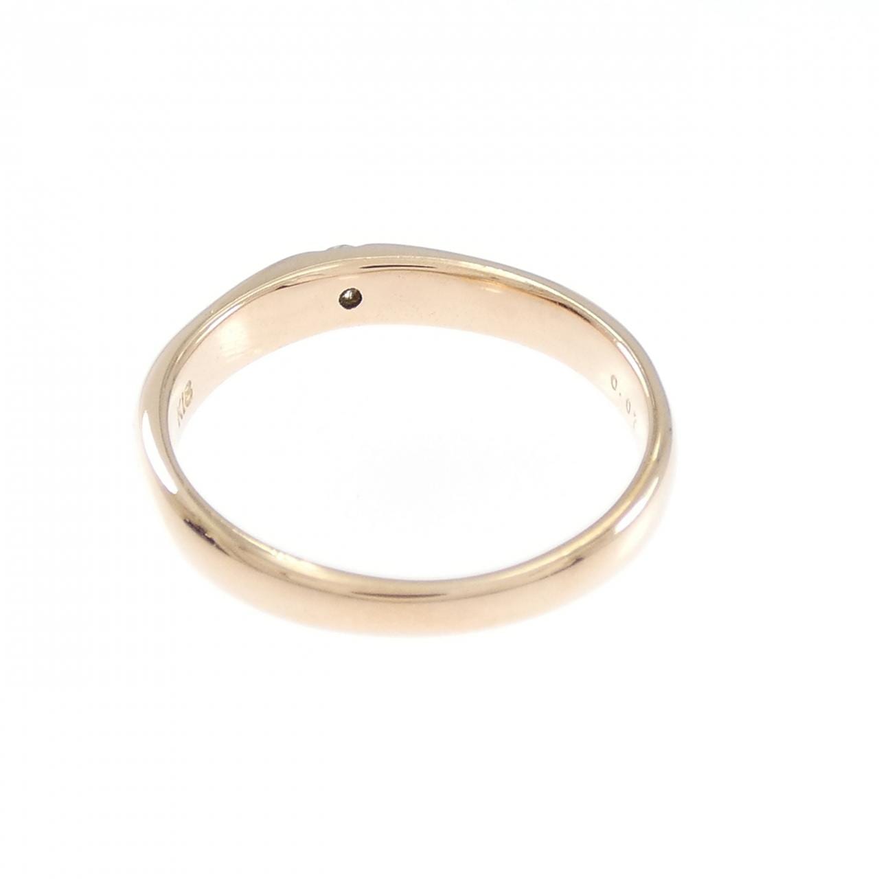 K18PG ソリティア ダイヤモンド リング 0.07CT