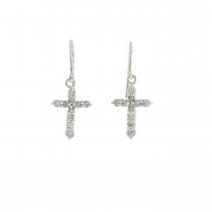 PT900 クロス ダイヤモンド ピアス 0.50CT