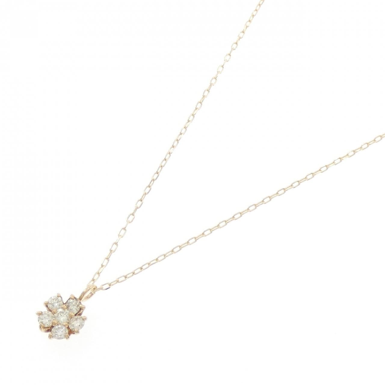 K10YG 花朵钻石项链 0.25CT