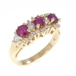 18KYG ルビー リング 0.80CT
