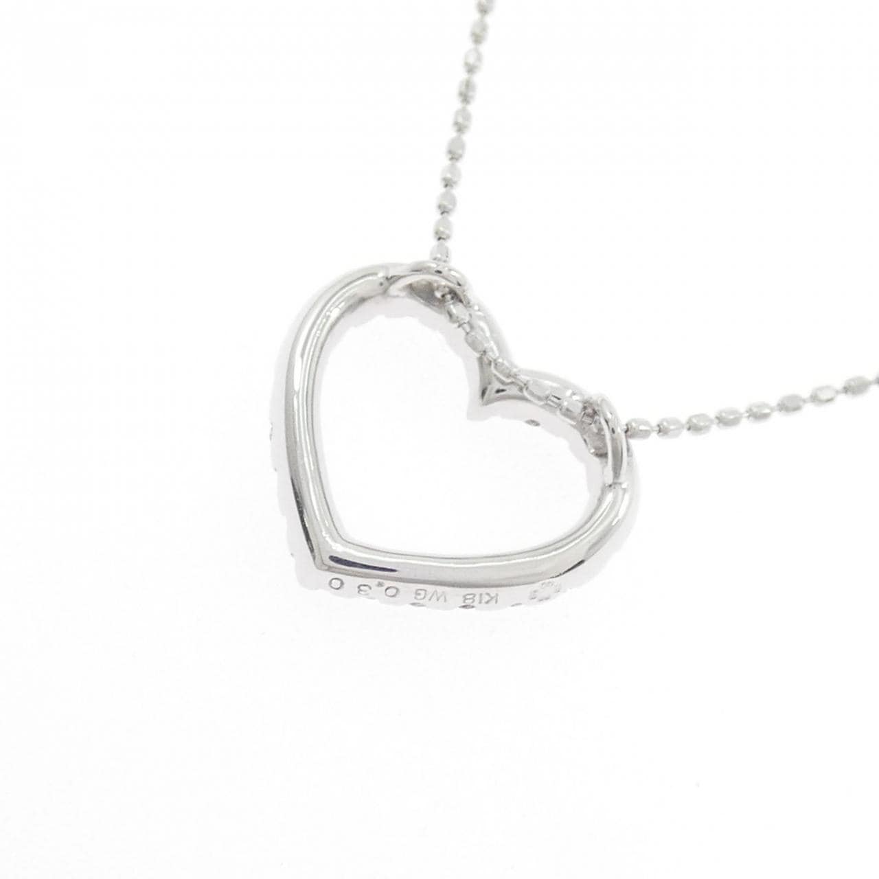 K18WG ハート ダイヤモンド ネックレス 0.30CT