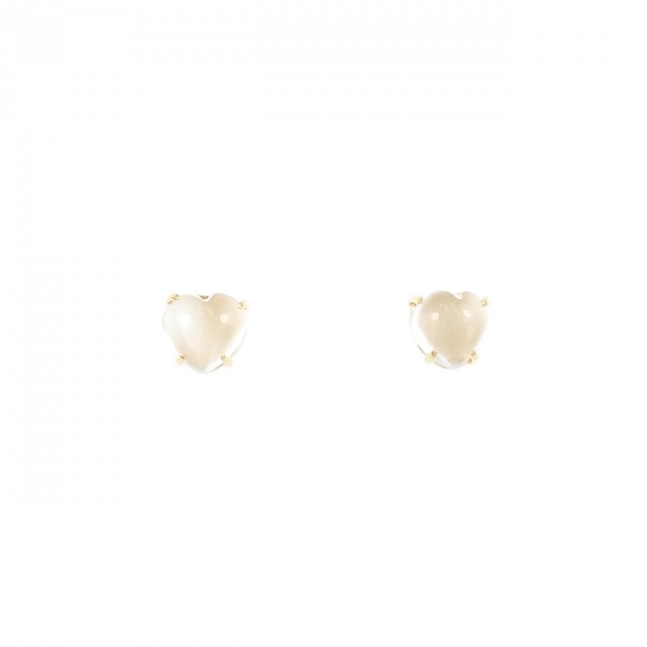 K18YG Heart Moonstone Earrings