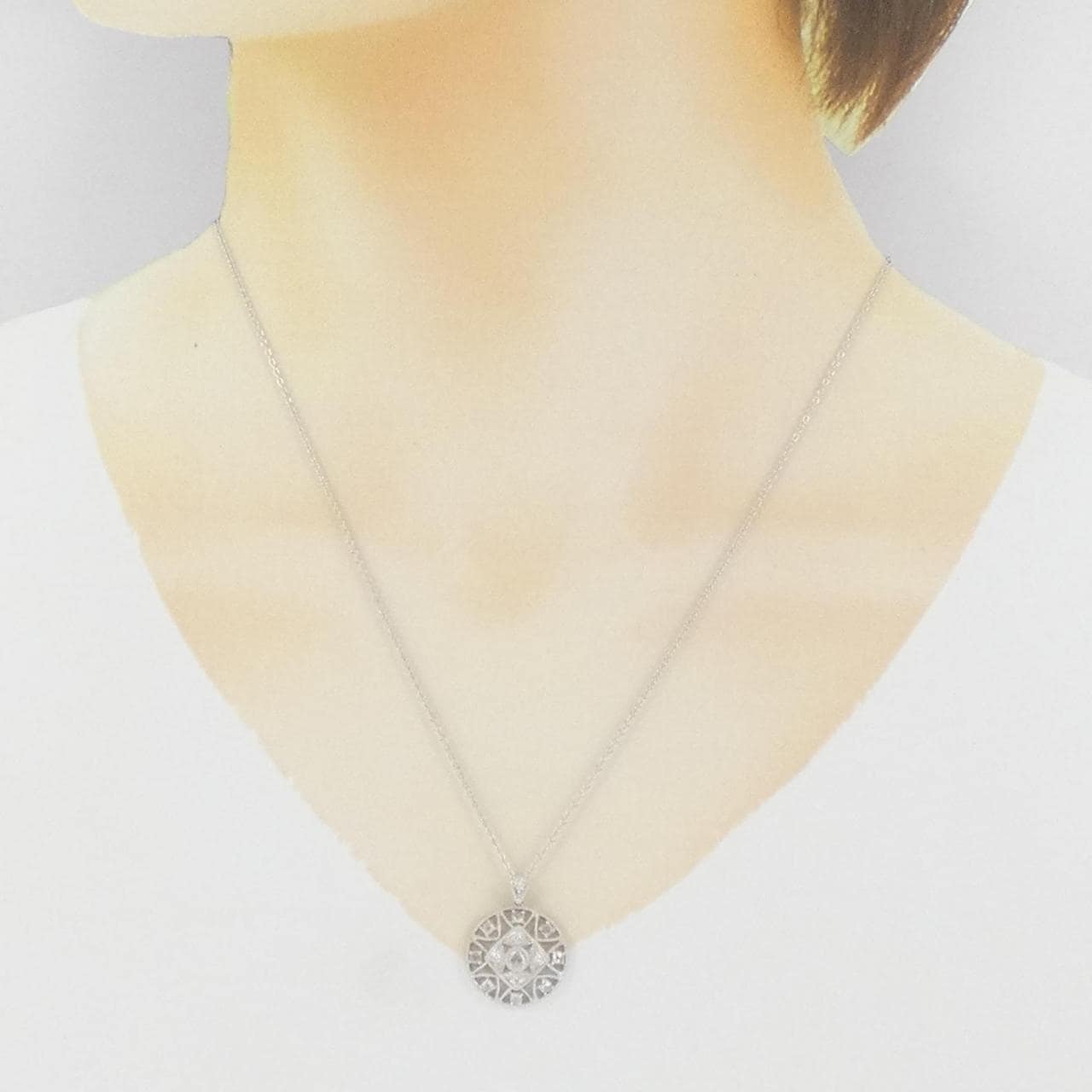 K18WG ダイヤモンド ネックレス 0.35CT