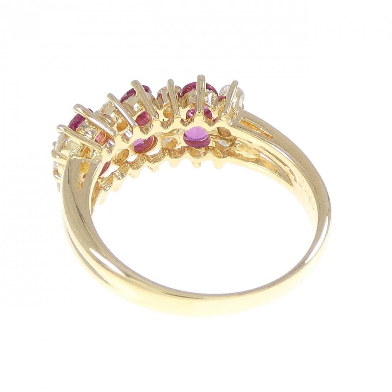K18YG ルビー リング 0.94CT