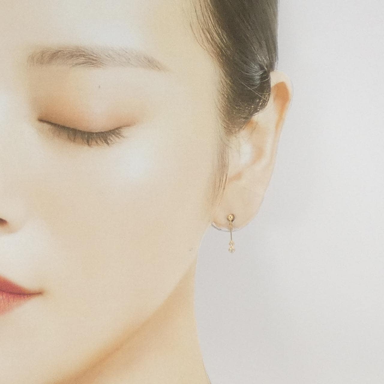 K18YG ダイヤモンド ピアス 0.06CT