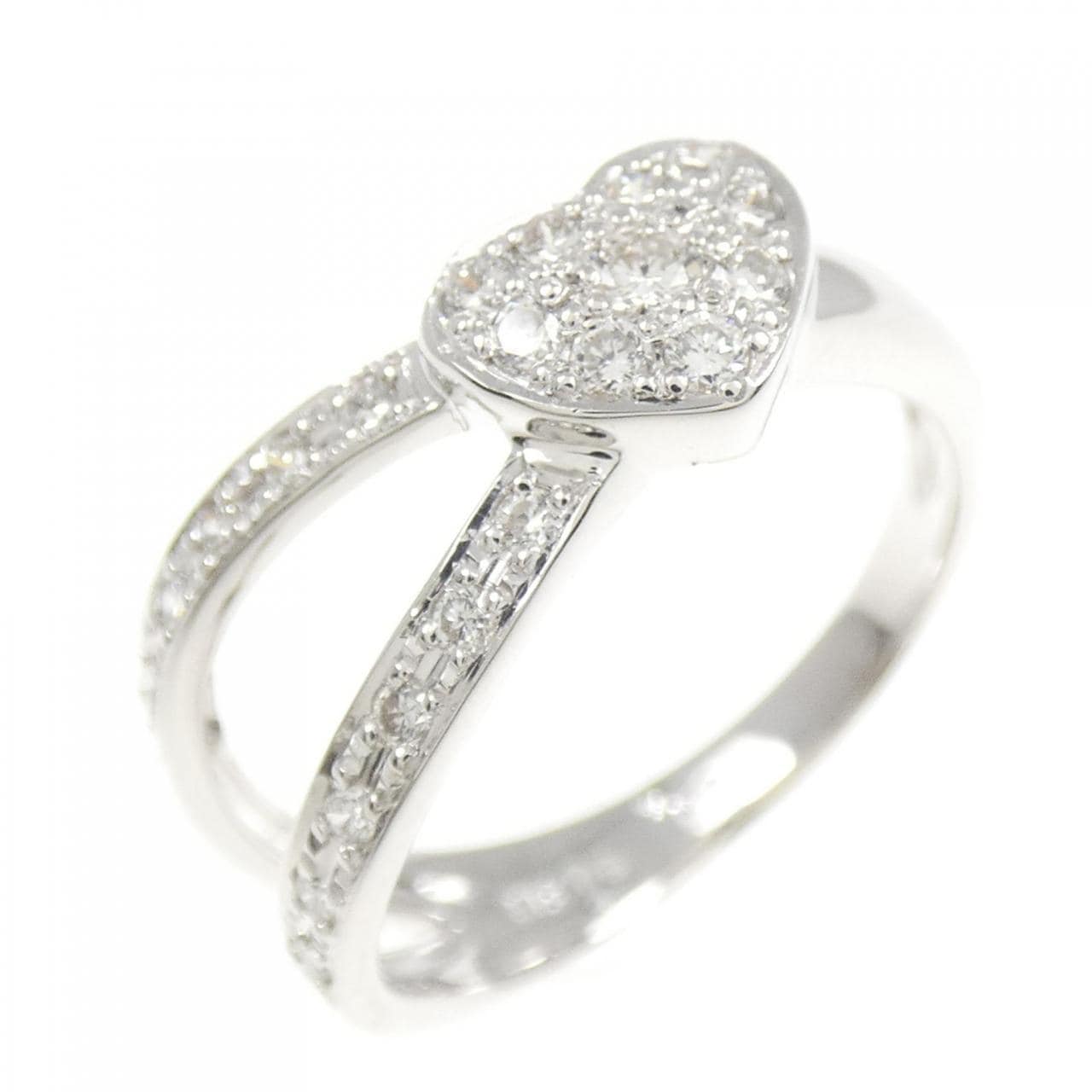 K18WG ハート ダイヤモンド リング 0.2CT