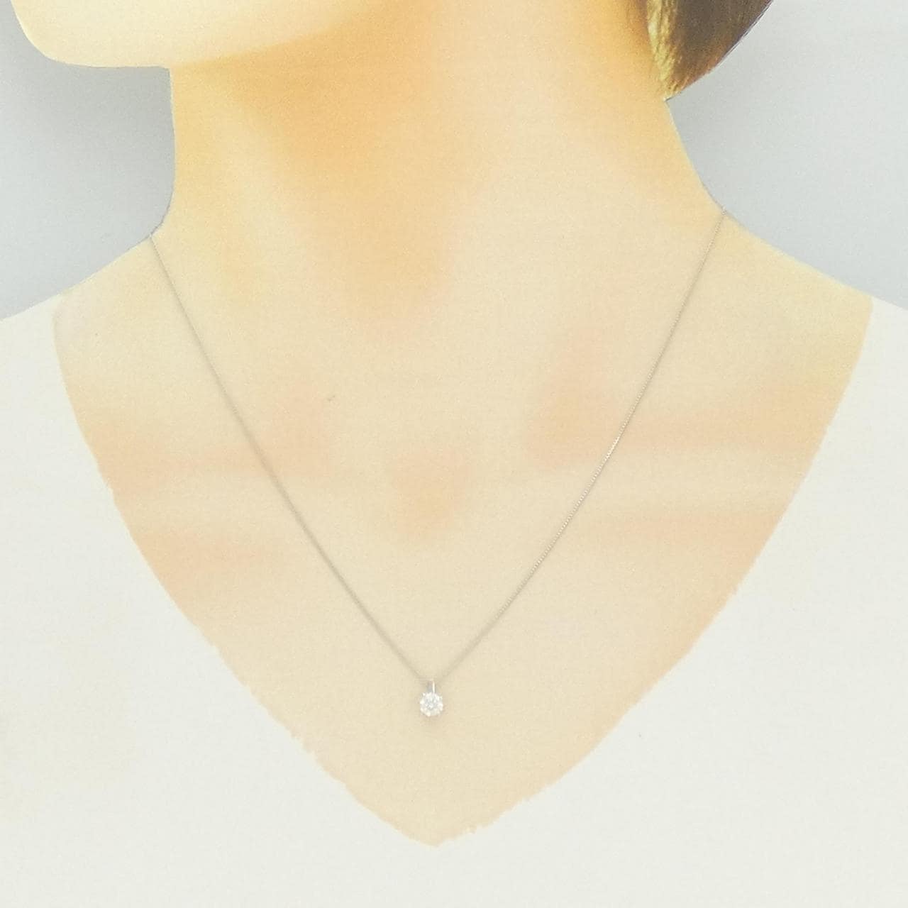 K18WG ダイヤモンド ネックレス 0.313CT F SI2 3EXT H&C