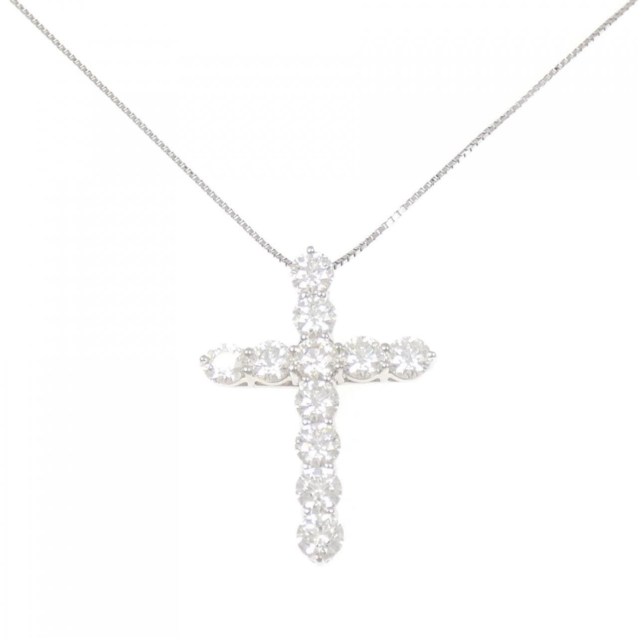 PT900/PT850 クロス ダイヤモンド ネックレス 3.064CT