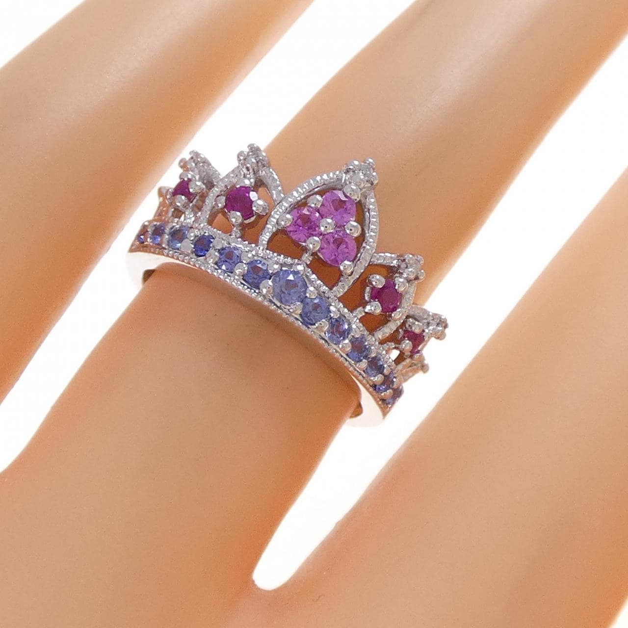 10KWG ティアラ ルビー リング