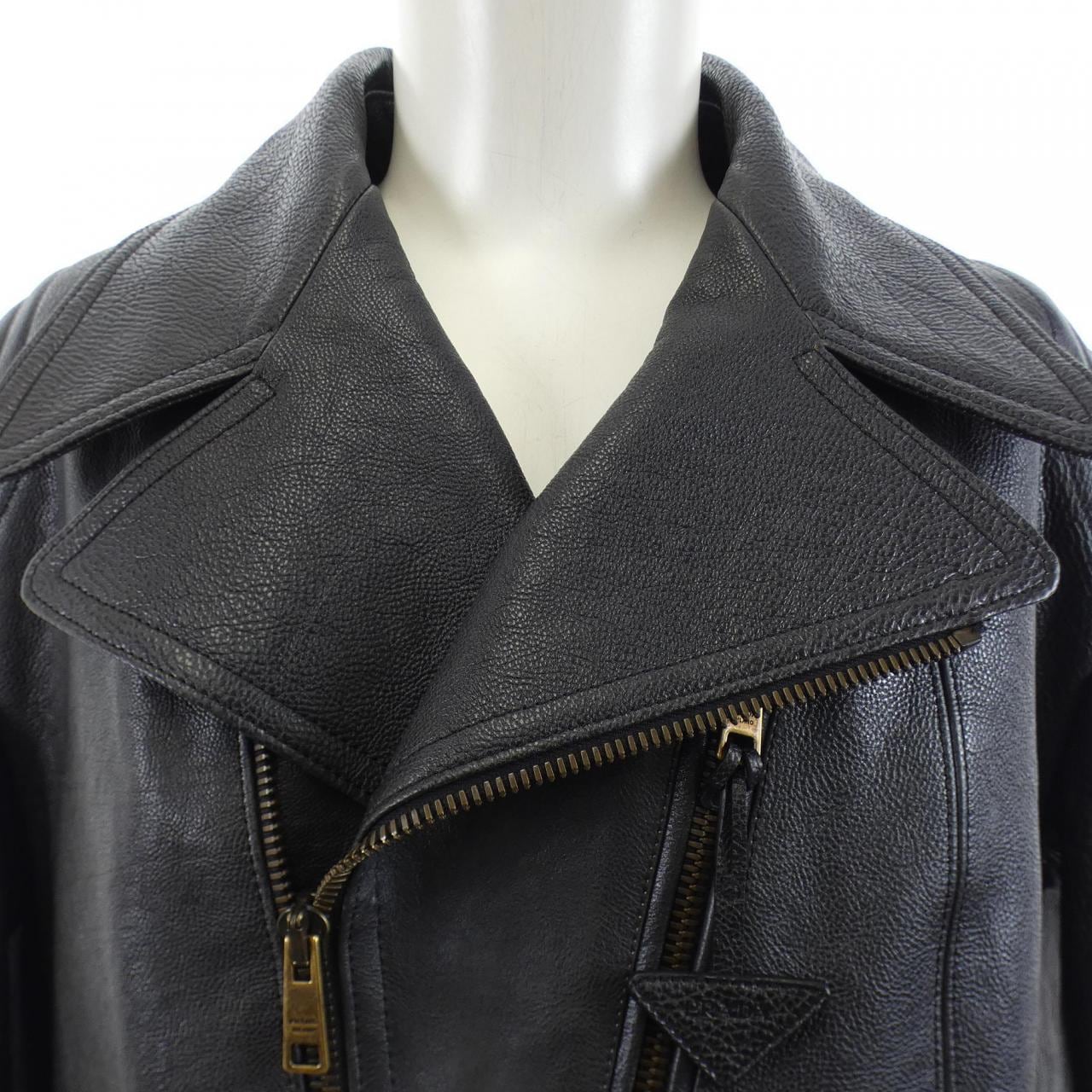 プラダ PRADA UPW416 2D02 レザーライダースジャケット
