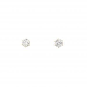 K18YG ソリティア ダイヤモンド ピアス 0.30CT
