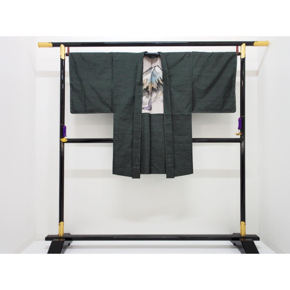 【未使用品】男物 横双大島紬 きもの・羽織 2点セット