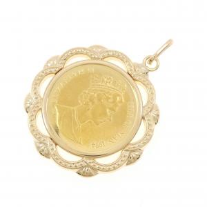 K18YG(枠) コイン ペンダント