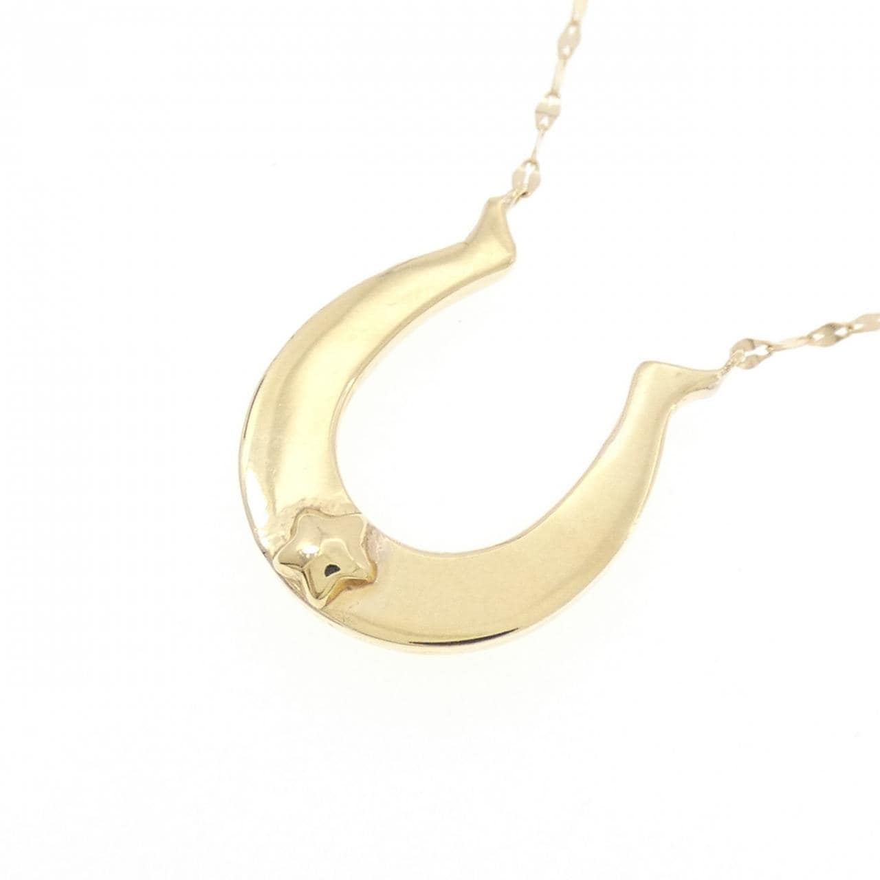 K18YG ホースシュー×スター ネックレス