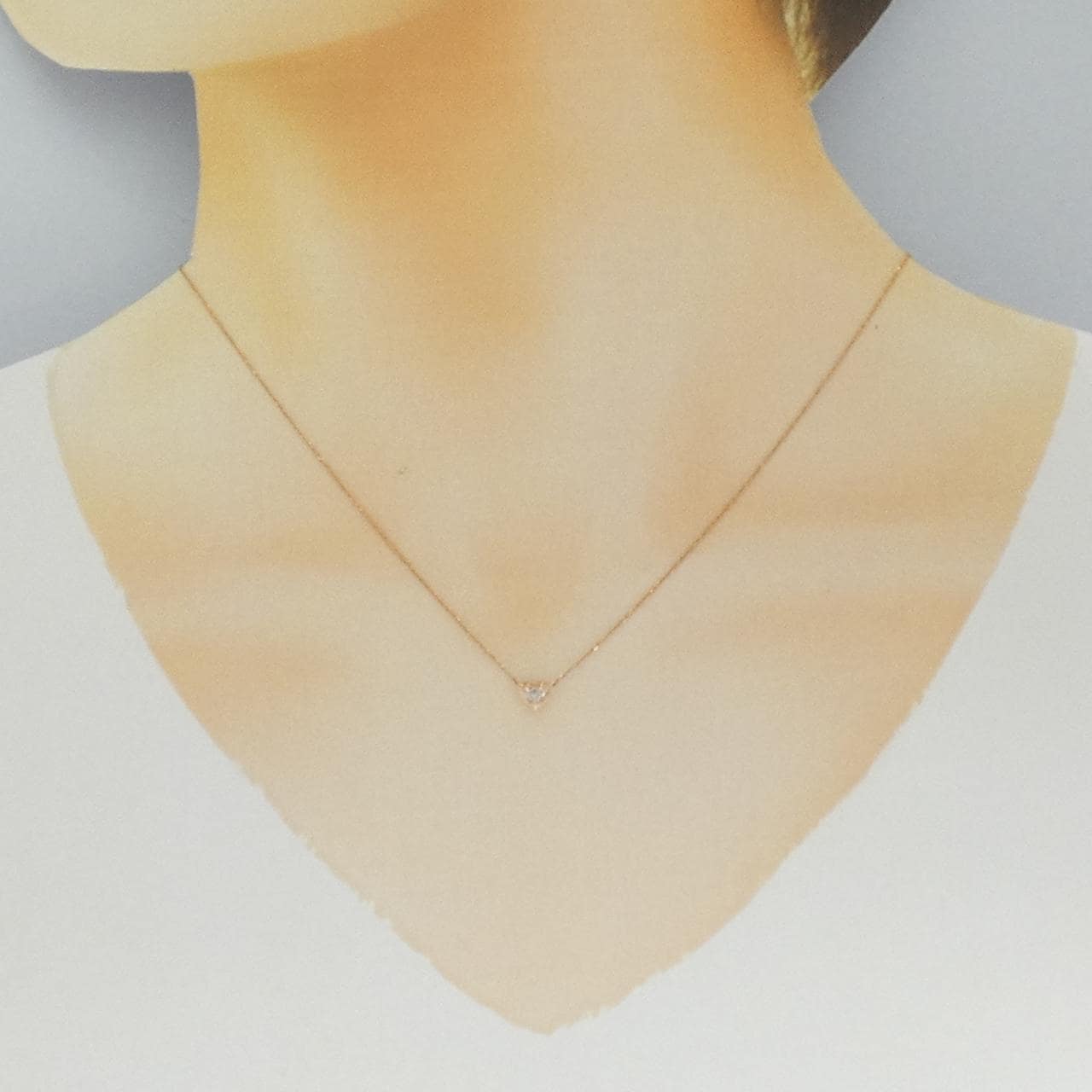 K10PG ハート ダイヤモンド ネックレス 0.05CT