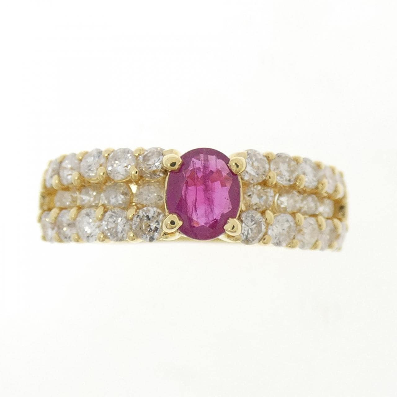 K18YG ルビー リング 0.39CT