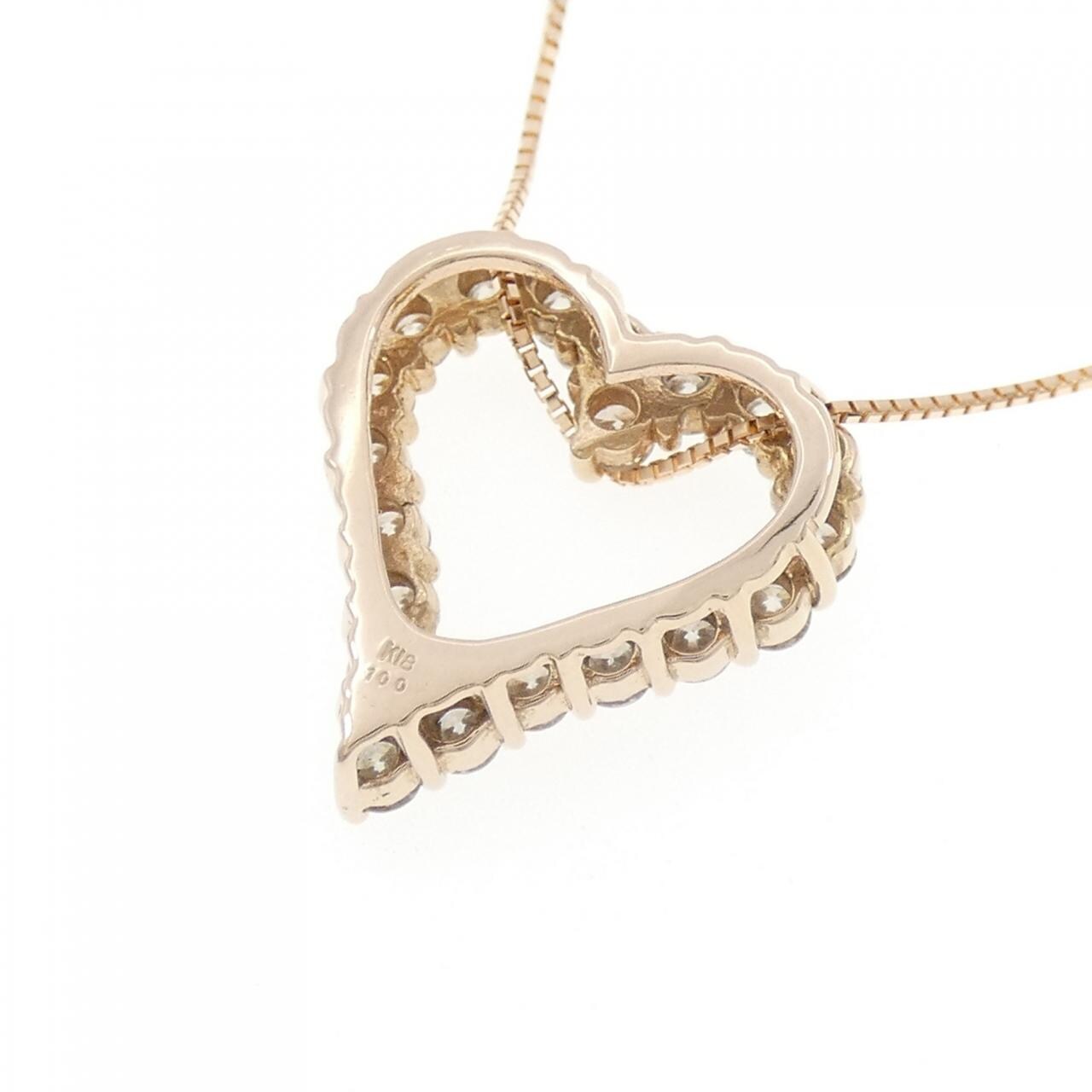 K18PG ハート ダイヤモンド ネックレス 1.00CT
