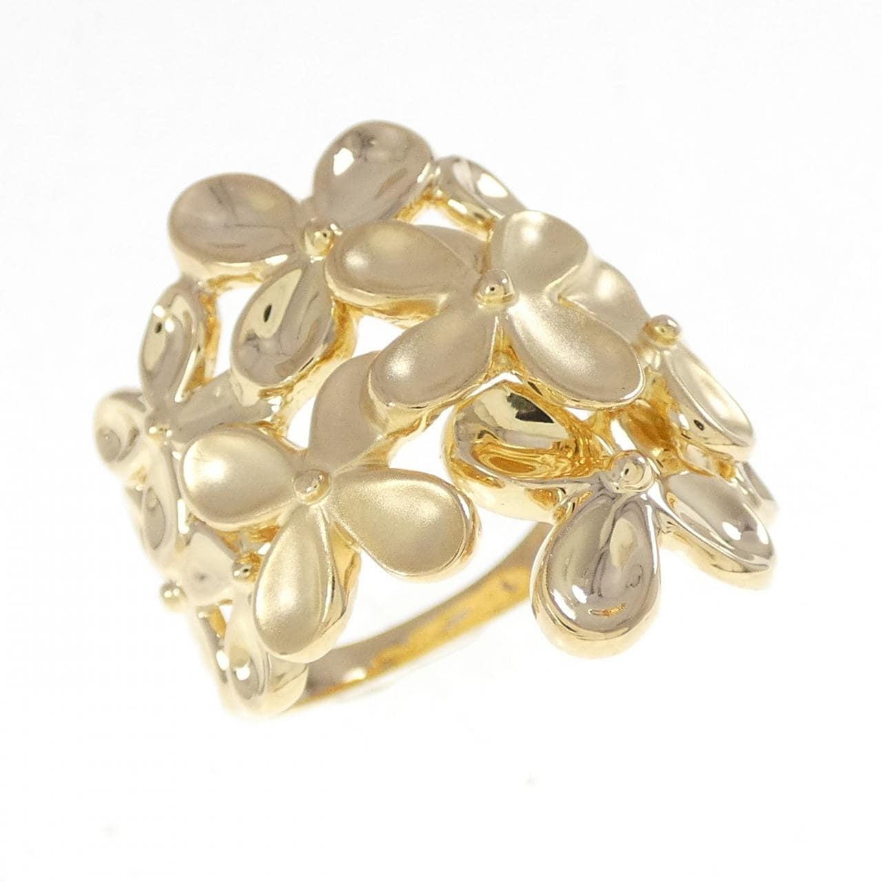 K18YG フラワー リング