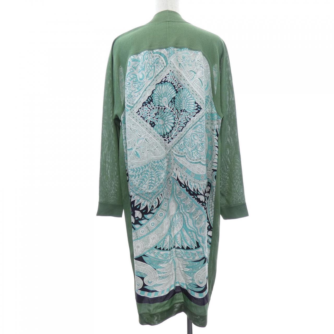 エルメス HERMES LE JARDIN LA MAHARANI *76-7757 ツイルレーヌ. ロングカーディガン