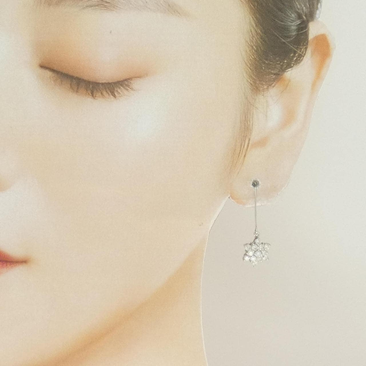 PT フラワー ダイヤモンド ピアス 1.16CT