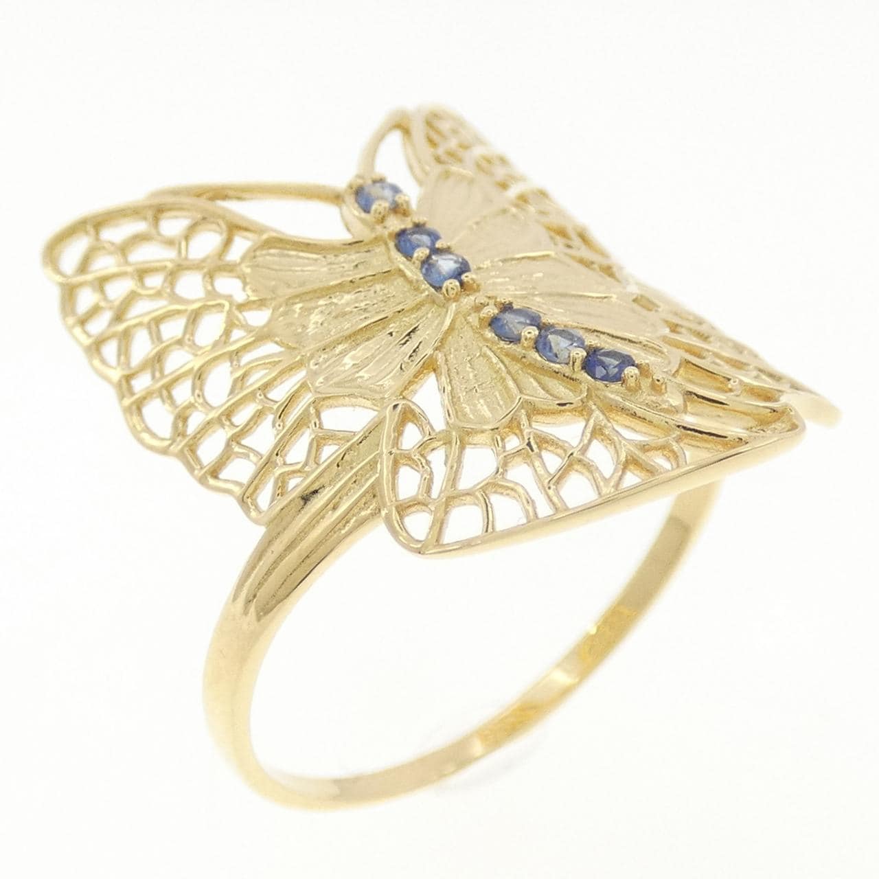 K18YG Butterfly Sapphire Ring 0.05CT