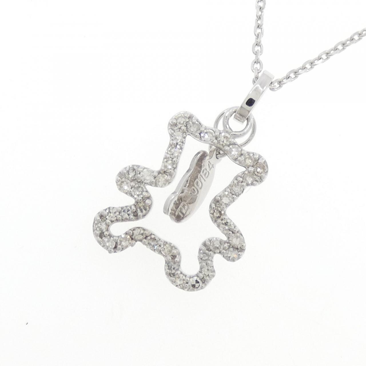 K18WG ダイヤモンド ネックレス 0.18CT
