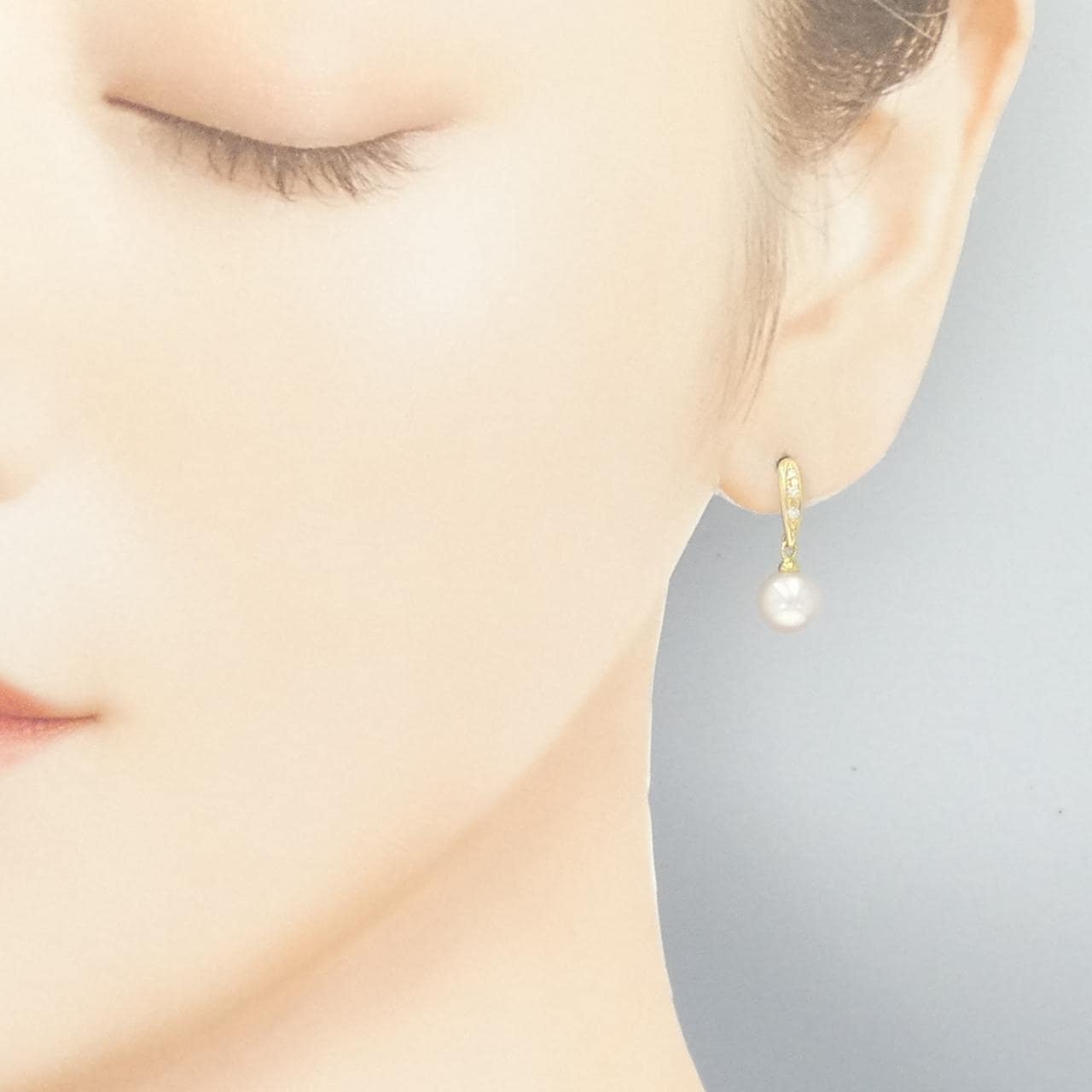 K18YG アコヤパール ピアス 7.3mm