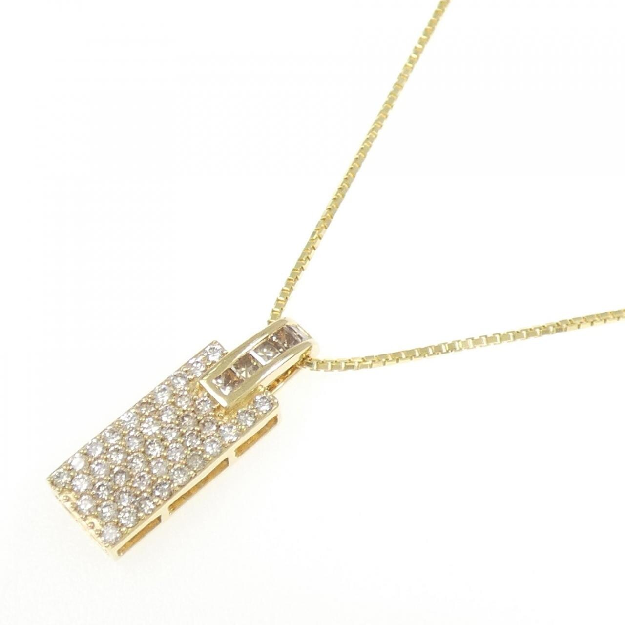 K18YG Pavé Diamond Necklace 0.80CT