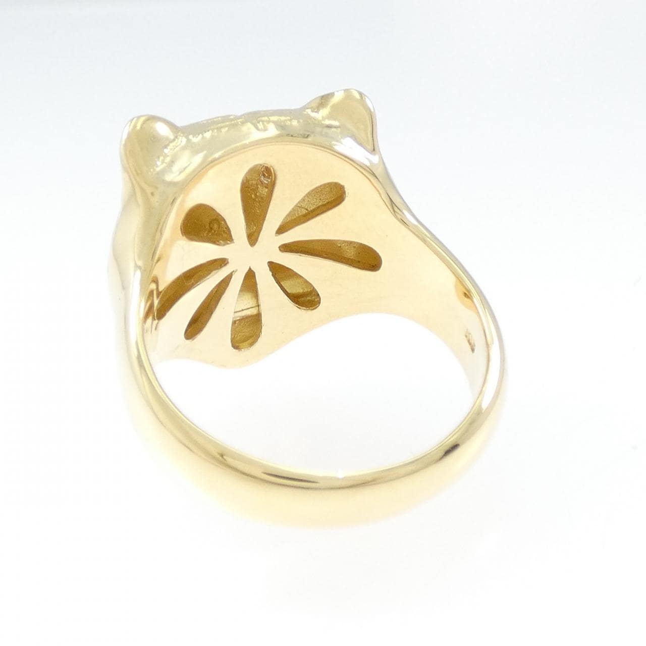 K18YG タイガー ダイヤモンド リング 0.10CT