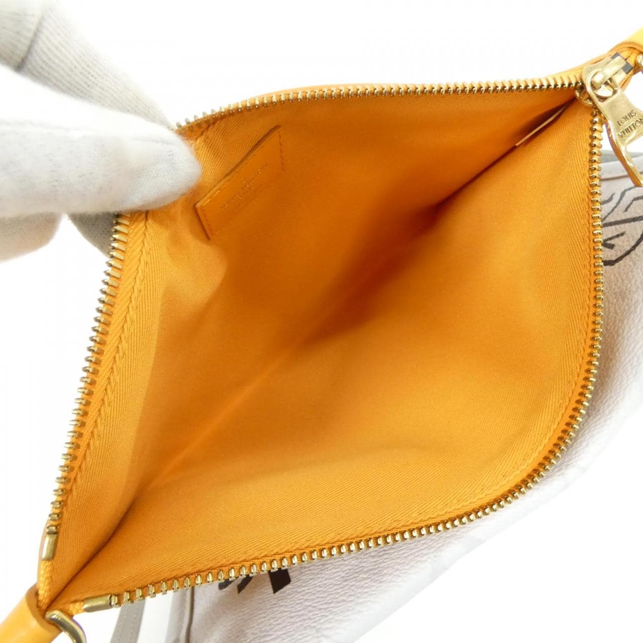 ルイヴィトン ホワイト モノグラム ロゴ フラット メッセンジャー M44640 ショルダーバッグ