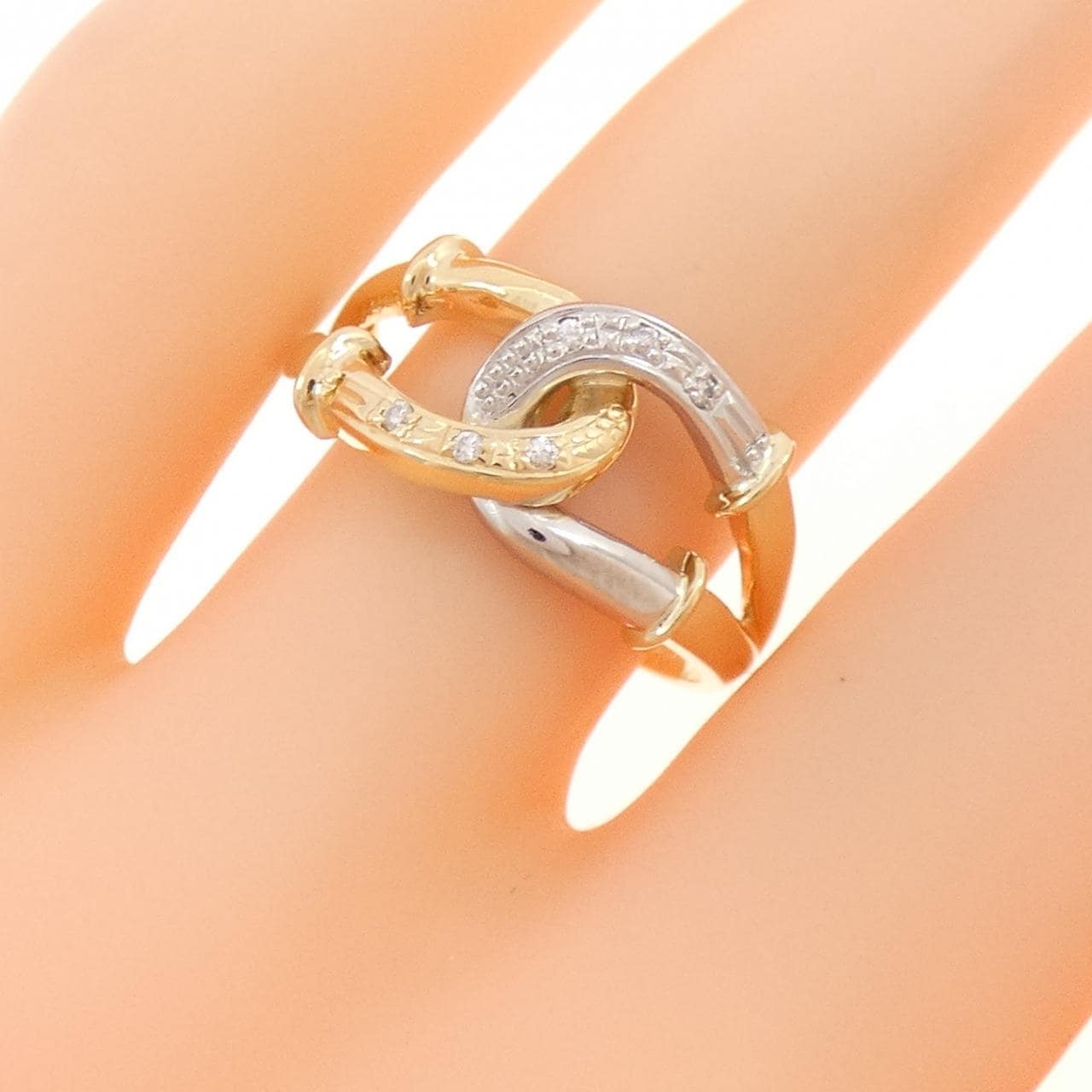 K18YG/PT900 ダイヤモンド リング 0.03CT